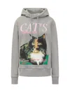 Jw Anderson Grey Cat Print Hoodie In Grey