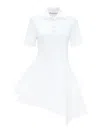 Jw Anderson Asymmetric Mini Polo Dress In White