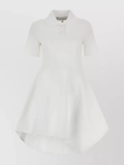 Jw Anderson Polo Dress In Textured Fabric In White