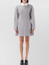 Jw Anderson Mens Mid Grey Melange Regular-fit Long-sleeve Stretch-cotton Blend Midi Polo Dress In Gray