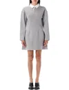 Jw Anderson Mens Mid Grey Melange Regular-fit Long-sleeve Stretch-cotton Blend Midi Polo Dress In Multi