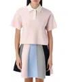 Jw Anderson Cropped Knitted Polo Top In Pink
