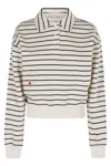 Jw Anderson Stripe Polo Sweatshirt In White