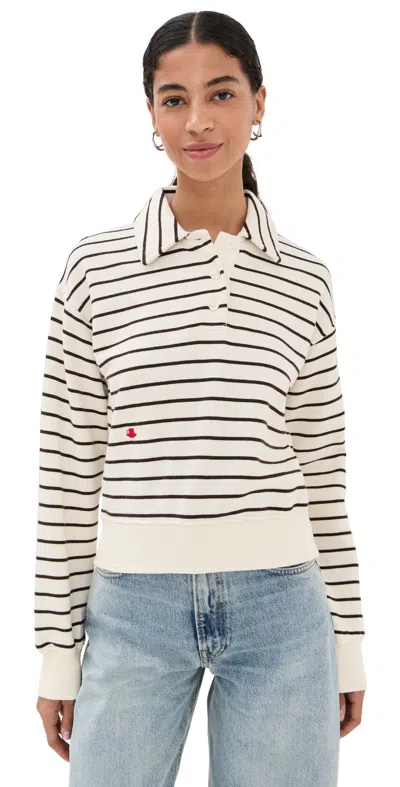 Jw Anderson Stripe Polo Sweatshirt In Multi