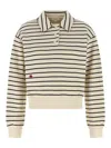 Jw Anderson J. W. Anderson Striped Cotton Polo Sweatshirt In White