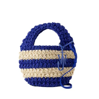 Jw Anderson Popcorn Basket Bag - Cotton - Blue/white