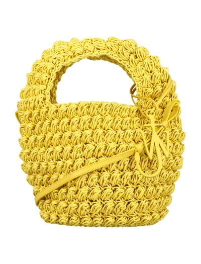 Jw Anderson Popcorn Basket Shoulder Bag In Yellow