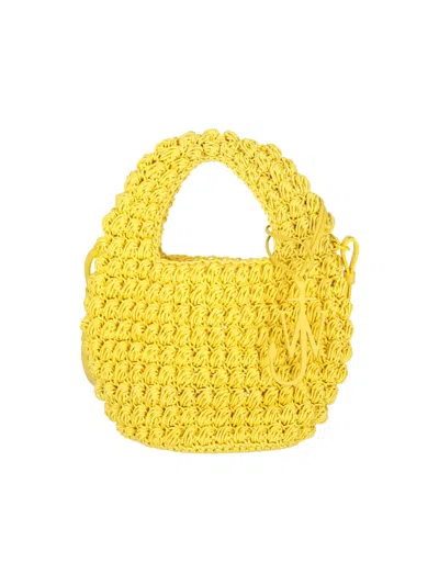 Jw Anderson Popcorn Basket Handbag In Yellow