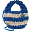 Jw Anderson Women's Popcorn Basket Tote Bag In Blue/off White