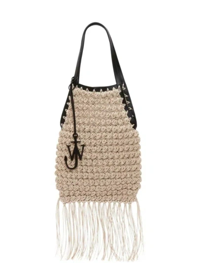 Jw Anderson Popcorn-knit Tote Bag In Brown