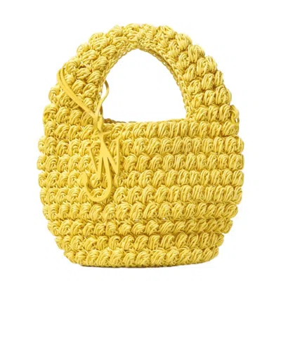 Jw Anderson Popcorn Knitted Tote Bag In Yellow