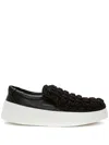 Jw Anderson Popcorn Leather Sneakers In Black