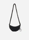 Jw Anderson Popcorn Sling Crochet Bag In Black