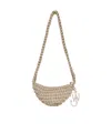 Jw Anderson Popcorn Leather-trimmed Crocheted Cotton Shoulder Bag In Nude