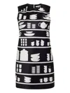 Jw Anderson Mini Shift Printed Minidress In Black