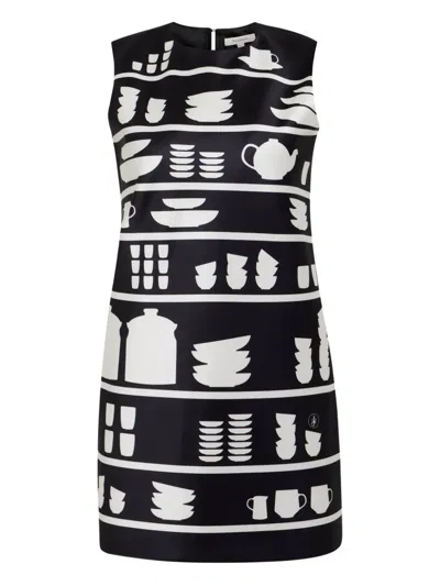 Jw Anderson Pottery-print Mini Dress In Black
