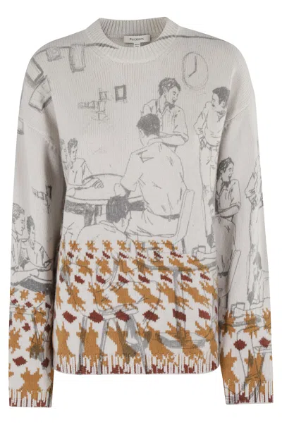 Jw Anderson J. W. Anderson Print Jacquard Jumper In Gray