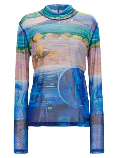 Jw Anderson Print Semi-transparent Top Tops In Multicolor
