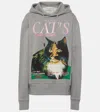 Jw Anderson Grey Cat Print Hoodie In Grey
