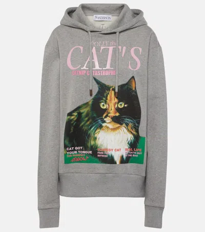 JW ANDERSON PRINTED COTTON-BLEND JERSEY HOODIE