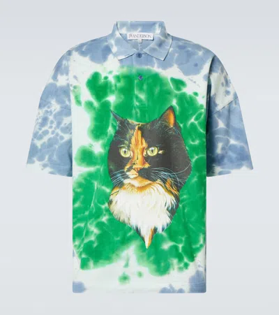 Jw Anderson Multicolor Tie-dye Organic Cotton Polo Shirt