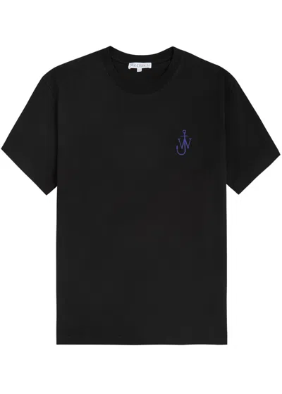 Jw Anderson Printed Cotton T-shirt In Black
