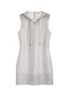 Jw Anderson Zipped Hoodie Mini Dress In Grey