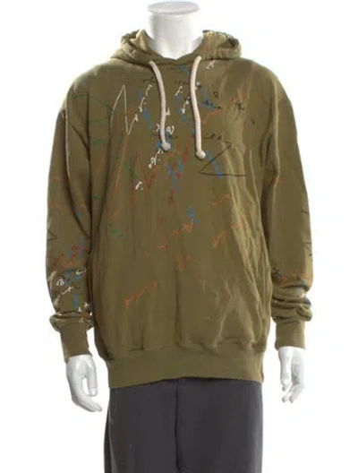 Pre-owned Jw Anderson Printed Crew Neck Hoodie In Green