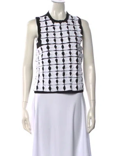 Pre-owned Jw Anderson Printed Crew Neck Sweater In White