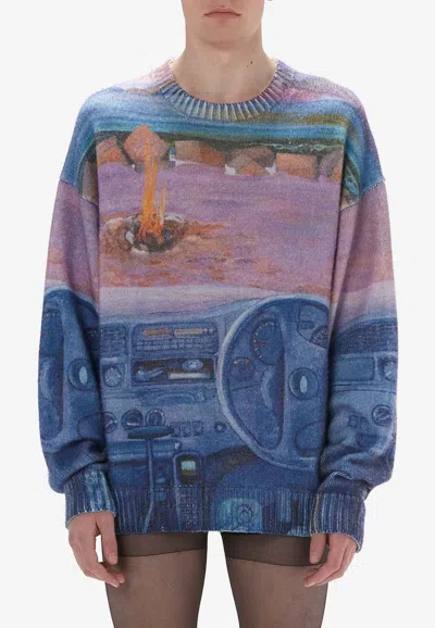 JW ANDERSON PRINTED CREWNECK SWEATER