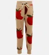 Jw Anderson Printed Fleece Sweatpants In Beige/red