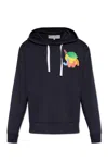 Jw Anderson Jwa Lemon-print Cotton Hoodie In Navy
