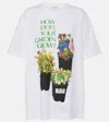 Jw Anderson Womens White Flower Pot Graphic-print Organic-cotton Jersey T-shirt In White