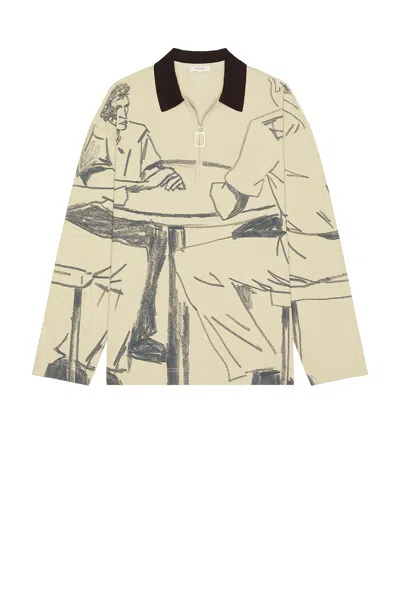 Jw Anderson Printed Rugby Polo In Neutral