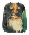 Jw Anderson Multicolor Cat Print Sweater In Black