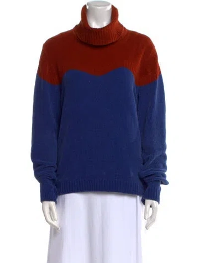 Pre-owned Jw Anderson Printed Turtleneck Sweater In Blue