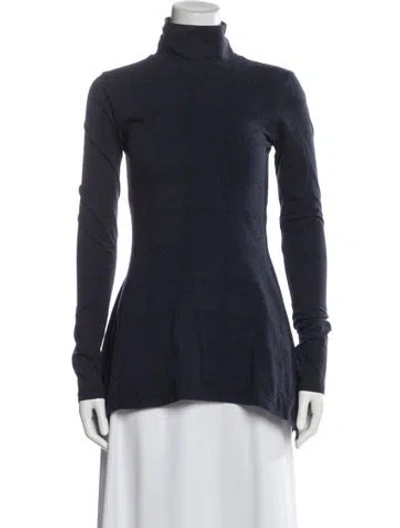 Pre-owned Jw Anderson Printed Turtleneck Top In Blue