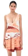 Jw Anderson Watercolour Print V-neck Dress In Multi
