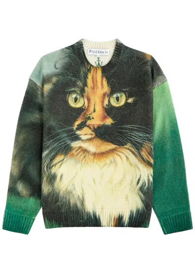 JW ANDERSON JW ANDERSON PRINTED WOOL-BLEND JUMPER