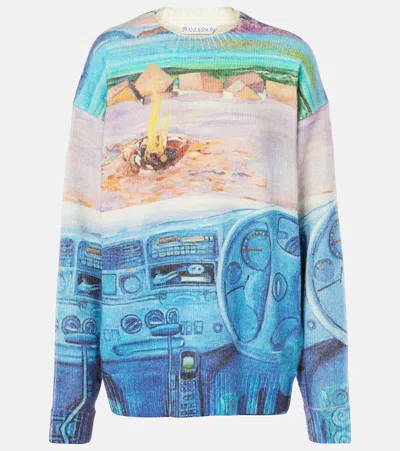 Jw Anderson Printed Wool-blend Sweater In Multi