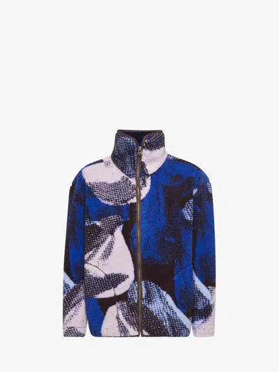 Jw Anderson Printed Zip Front Jacket In Blue