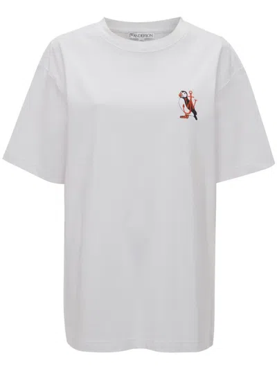 Jw Anderson T-shirt With Canary Embroidery In White