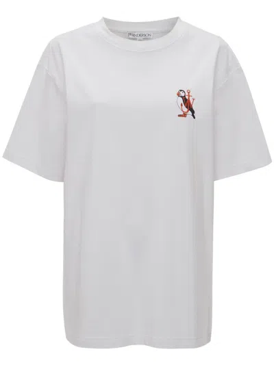 Jw Anderson Puffin Embroidery Logo In White