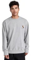 JW ANDERSON PUFFIN EMBROIDERY SWEATSHIRT MID GREY MELANGE