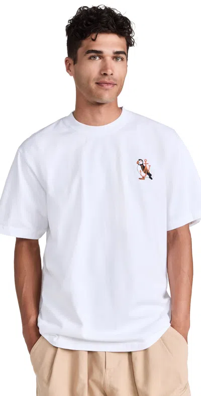 Jw Anderson Canary Embroidered T-shirt In White