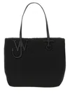 Jw Anderson Borsa Shopping Puffy Anchor In Tessuto Nero Donna In Black
