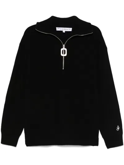 JW ANDERSON HALF-ZIP JUMPER - MEN'S - COTTON/WOOL/POLYAMIDE/ELASTANE