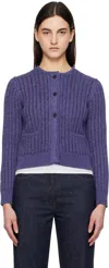 Jw Anderson Purple Cropped Buttoned Cardigan In 770 Light Indigo