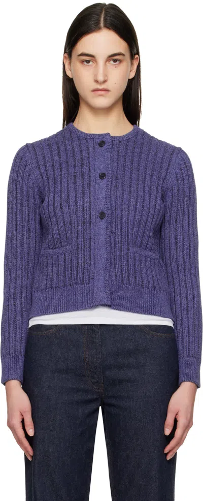 Jw Anderson Purple Cropped Buttoned Cardigan In 770 Light Indigo