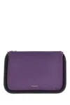 Jw Anderson Purple Leather Large Bumper-tube Clutch In 697
